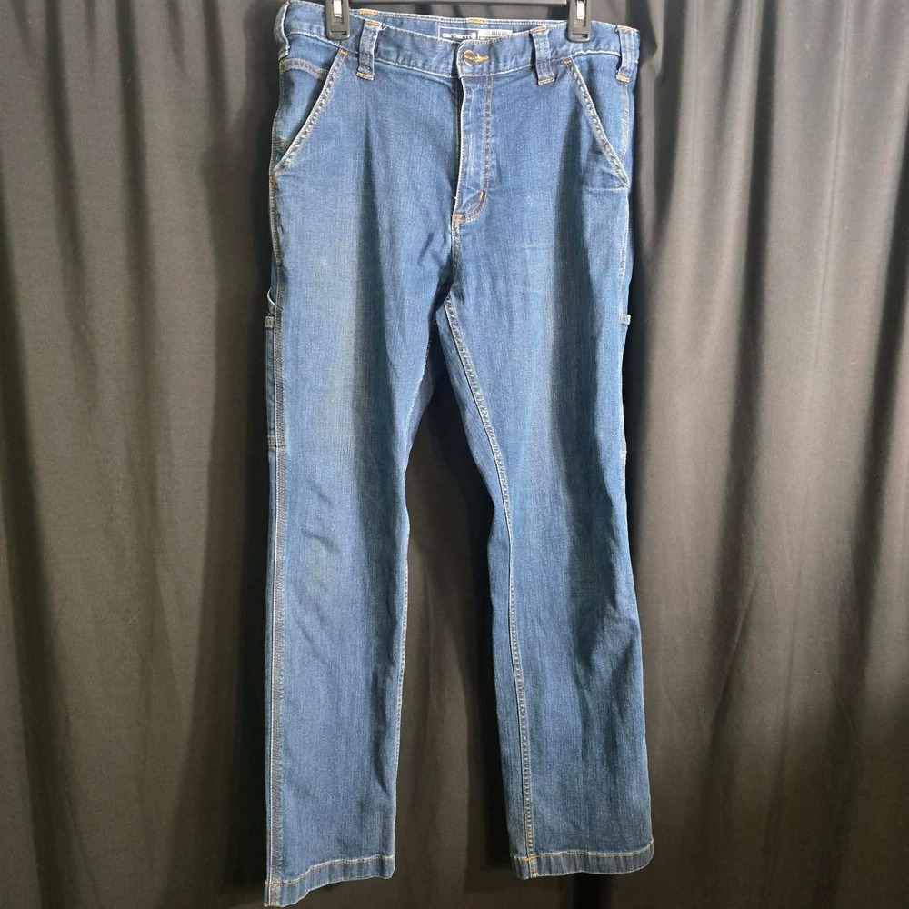 Carhartt Relaxed Fit Carpenter Jeans Blue Denim Utility Work Pants Mens 33x32